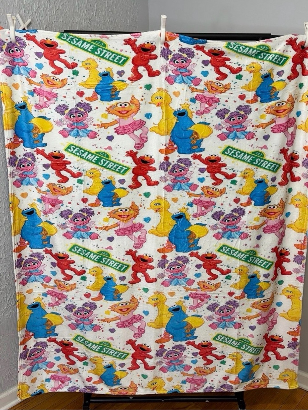 Sesame Street Kids Blanket - White with Multicolor Characters